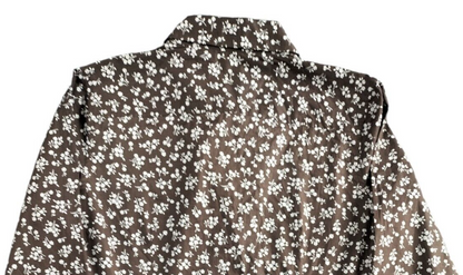 Tommy Hilfiger Mens Brown Floral Collared Long Sleeve Button Up Shirt Size 14