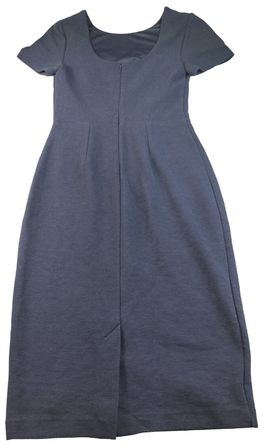 Boden Womens Blue Cotton Round Neck Front Zip Cap Sleeve Dress Size UK 10R