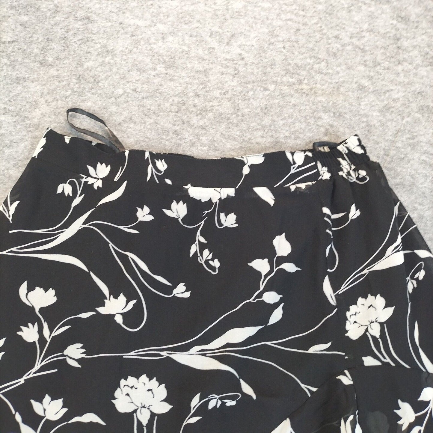 Papaya Womens Black Floral Elastic Belt Polyester Skirts Size 12