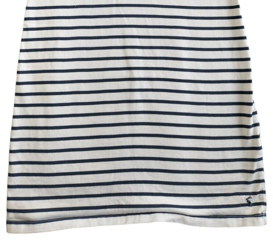 Joules Womens Blue/White Striped Floral Short Sleeve Riviera Dress Size UK 12