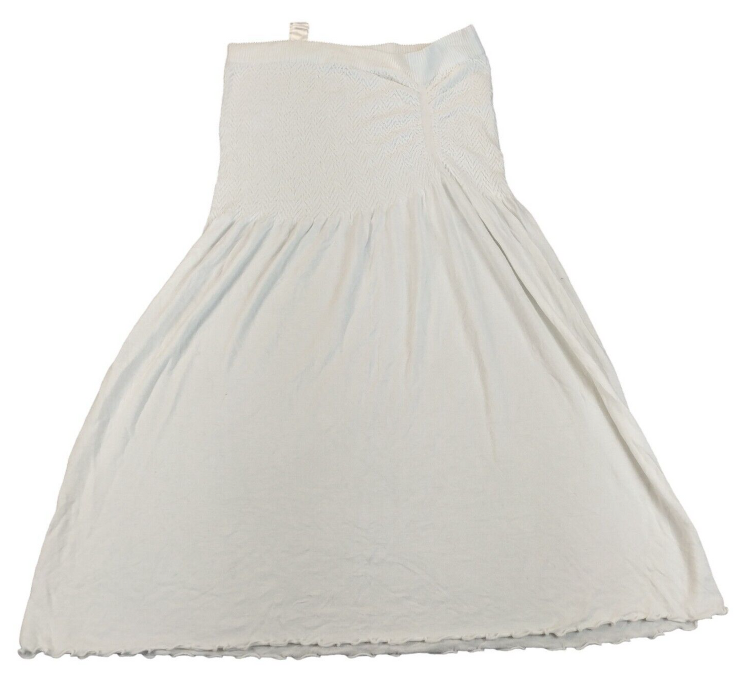 Ocean Club Womens White Modal Pleated Strapless Fit & Flare Short Dress Size S