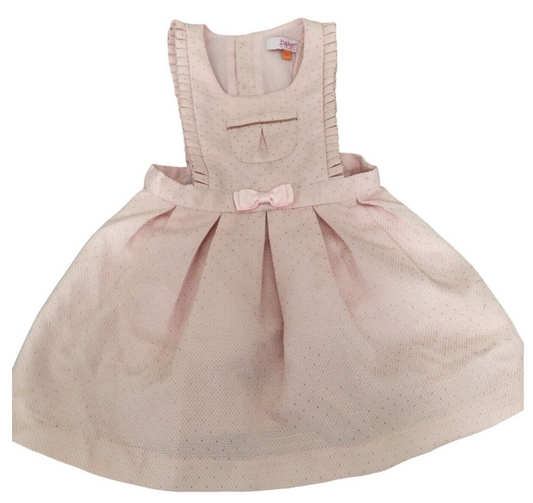 Ted Baker Baby Girl Pink Pleated Polyester Pull On A-Line Dress Size 18-24 Month