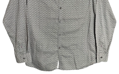 Ted Baker London Mens Black/White 100% Cotton Modern Fit Button Up Shirt Size 4