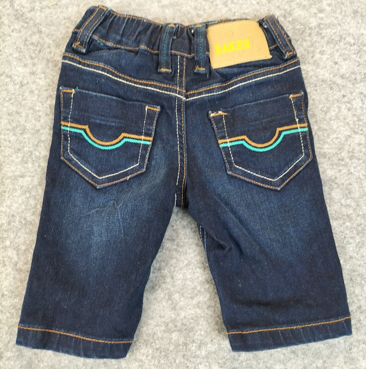 Ted Baker Baby Boys Blue Elastic Waist Straight Leg Zip Fly Jeans Size 0-3 Month