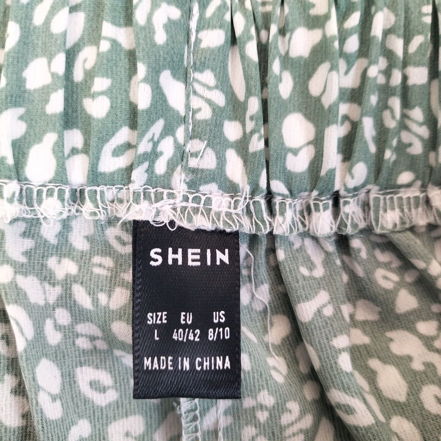 Shein Womens Green Floral Belted Polyester Shorts Size L