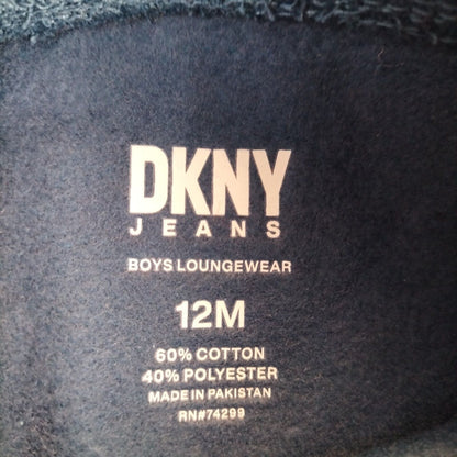 DKNY Jeans Boys Blue Cotton Elastic Waist Logo Casual Loungewear Shorts Size 12M