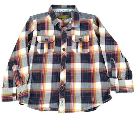 Ted Baker Boys Multicolor Plaid Collared Long Sleeves Button-Up Shirt 2-3 Years