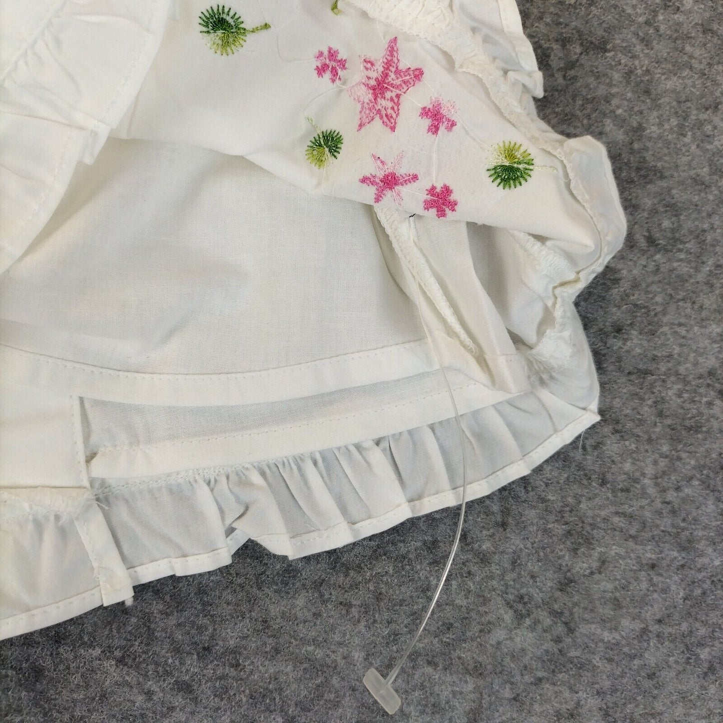 Baby Girls White Floral Cotton 2 Pieces Casual Dress Set Size 0-0 Months