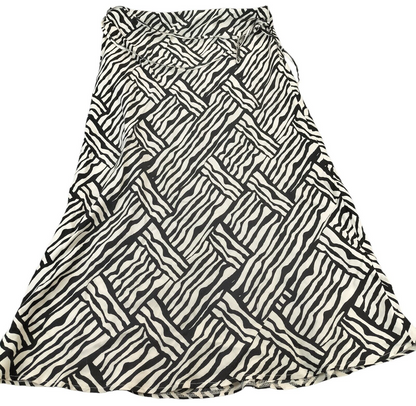 Marks & Spencer Women Black/White Viscose Geometric Pull On A-Line Skirt Size 12