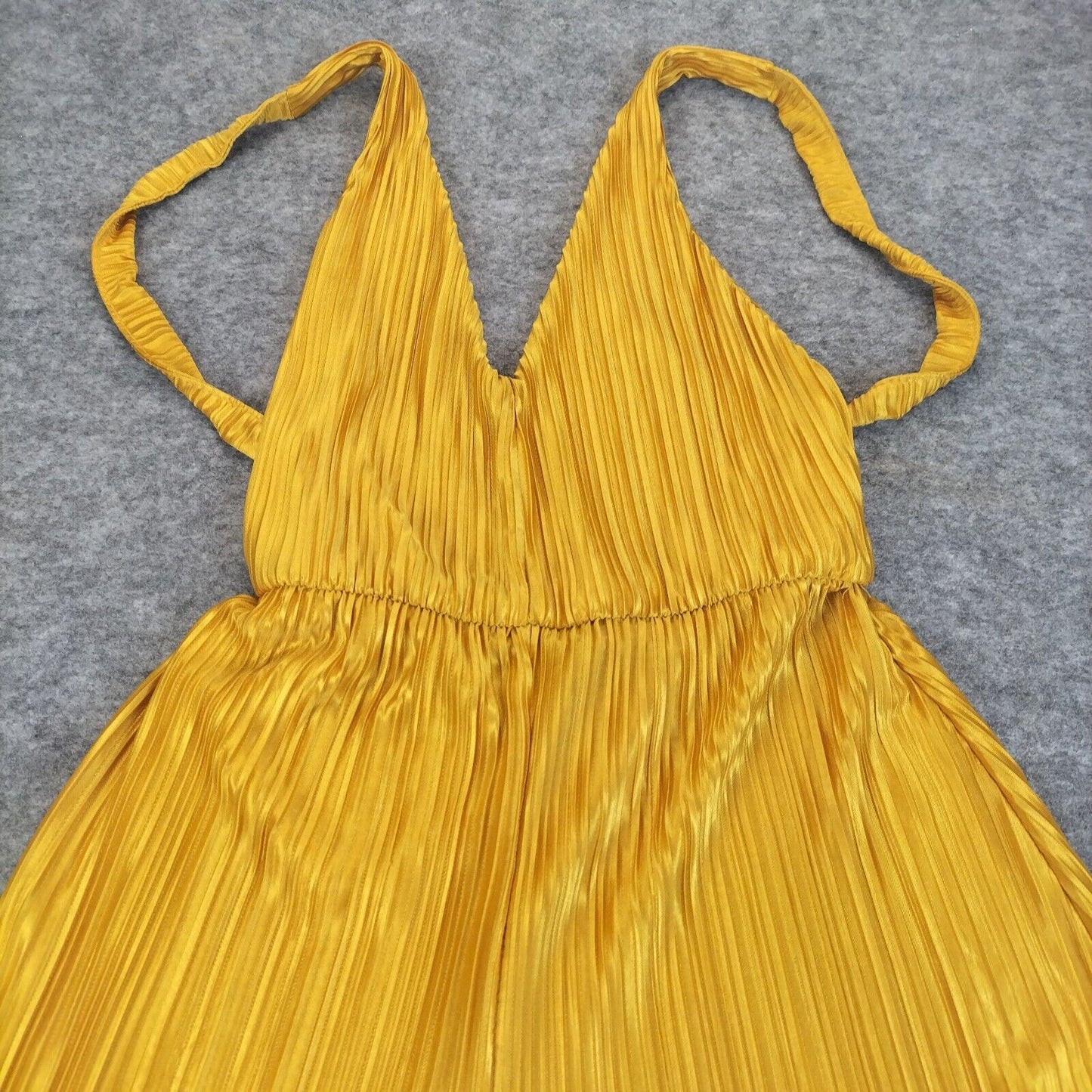 PRETTYLITTLETHING Womens Yellow Polyester Sleeveless Pull On Jumpsuit Sz 8