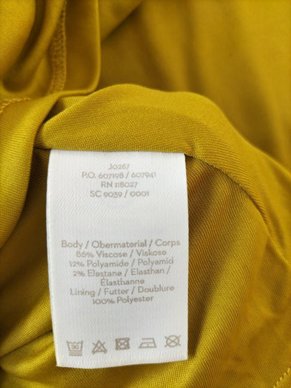 Boden Womens Yellow Stretch Flared Sleeve Round Neck A-Line Sweater Dress Sz 18