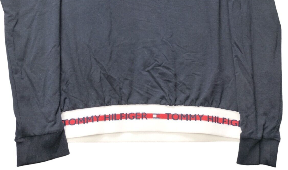 Tommy Hilfiger Mens Black Cotton Fleece Crew Neck Long Sleeve Sweatshirt Size S