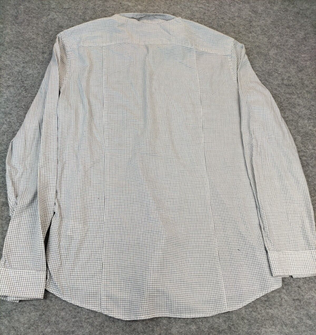 H&M Mens White Polyester Check Print Long Sleeve Casual Button-Up Shirt Size M