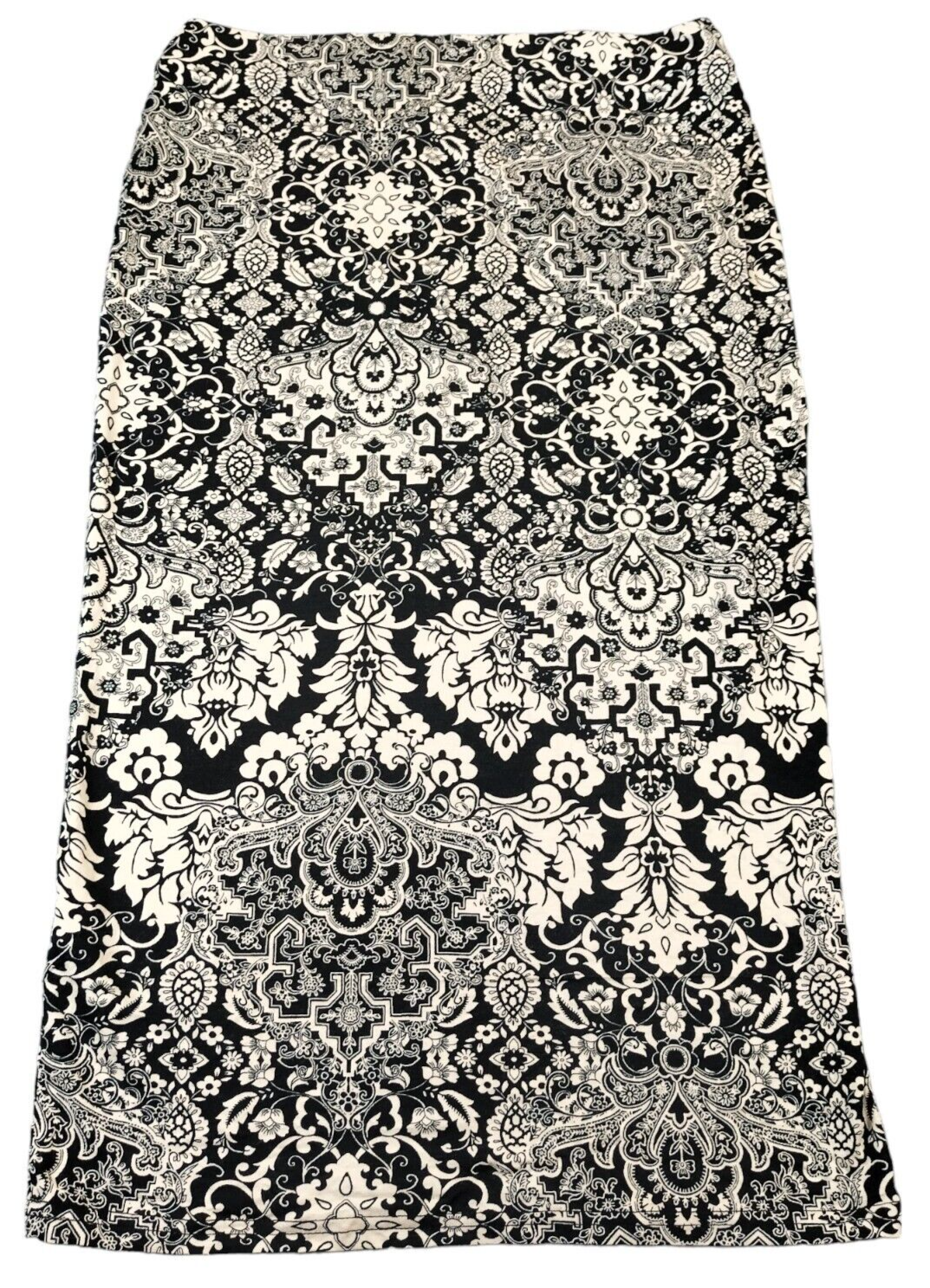 Dorothy Perkins Womens Black/White Paisley Elastic Waist Long Maxi Skirt Size 10