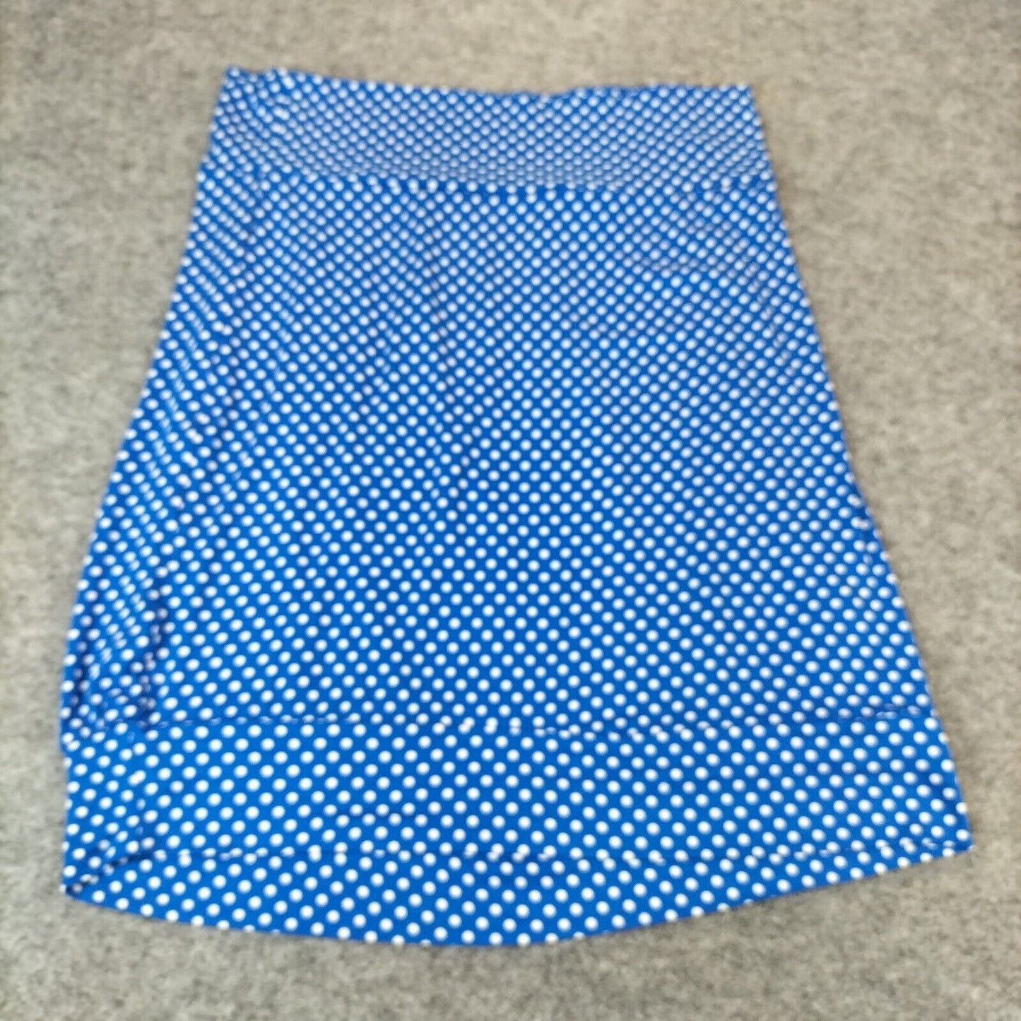 Papaya Womens Blue Classic Polka Dots Elastic Waist Pleated A-line Skirt Size 14