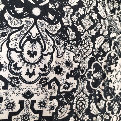 Dorothy Perkins Womens Black/White Paisley Elastic Waist Long Maxi Skirt Size 10