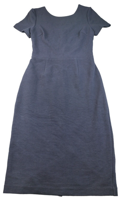 Boden Womens Blue Cotton Round Neck Front Zip Cap Sleeve Dress Size UK 10R