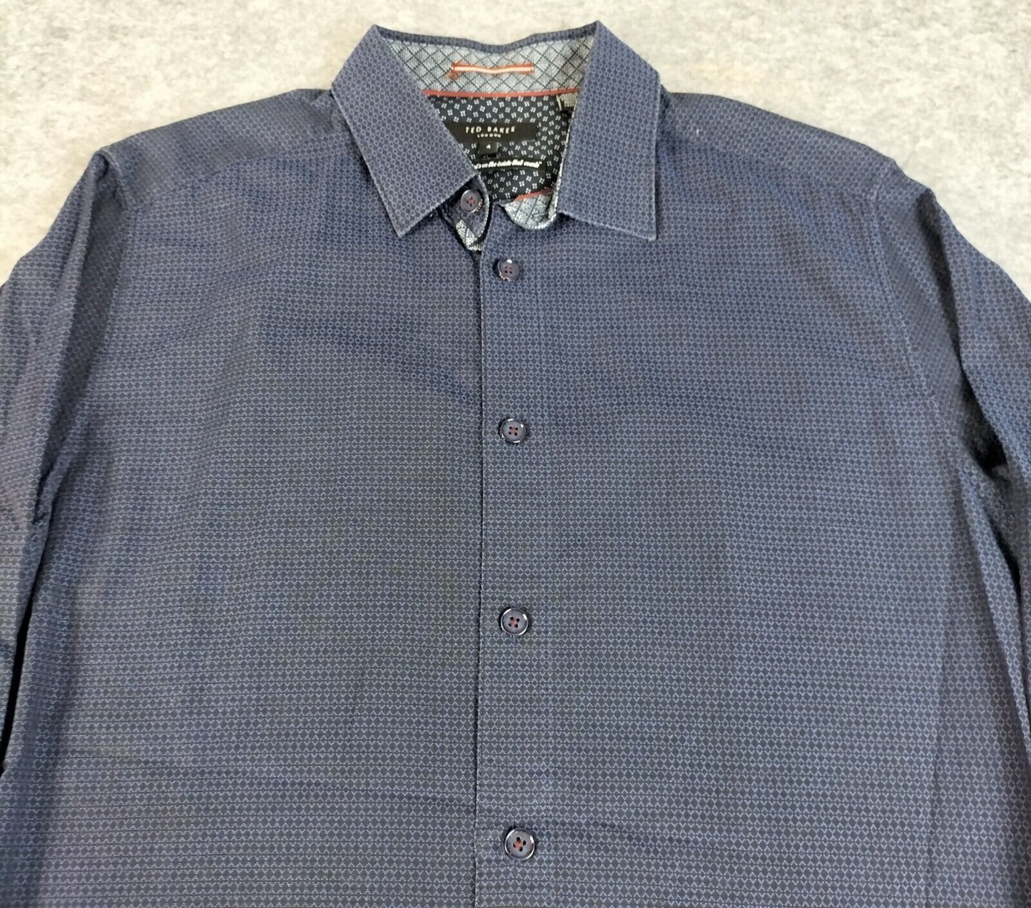 Ted Baker Mens Blue Cotton Collared Long Sleeve Button-Up Shirt Size 4 ( Large )