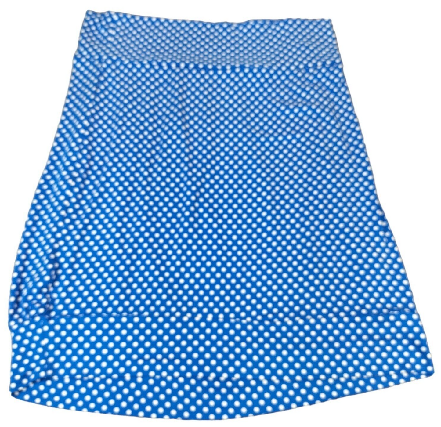 Papaya Womens Blue Classic Polka Dots Elastic Waist Pleated A-line Skirt Size 14