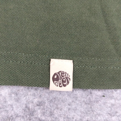 Pretty Green Mens Green Cotton  Logo Buttons Short Sleeves Polo T-Shirt Size S