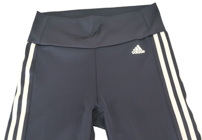 adidas Aeroready Womens Black 3 Stripes Logo Elastic Waist Sports Shorts Size M