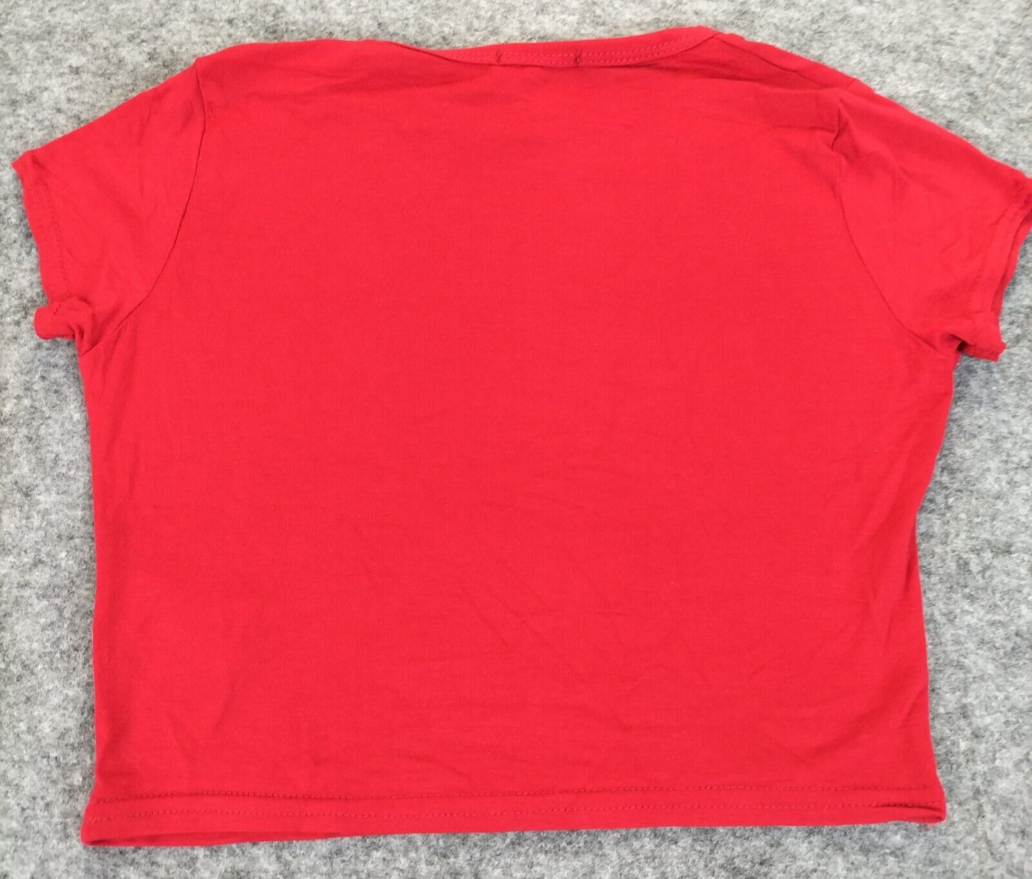 PrettyLittleThing Womens Red Crew Neck Short Sleeve Cropped T-Shirt Size 8