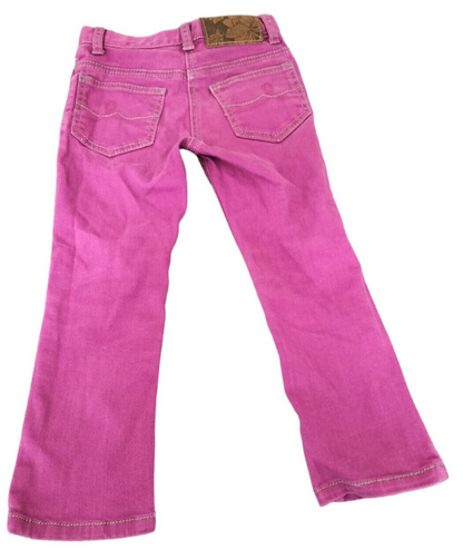 Ted Baker Girls Pink Cotton 5-Pockets Design Stretch Wide Leg Jeans Size 4 Years