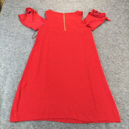 Lipsy London Womens Red Short Sleeve Crew Neck Polyester Casual Dress Size 8