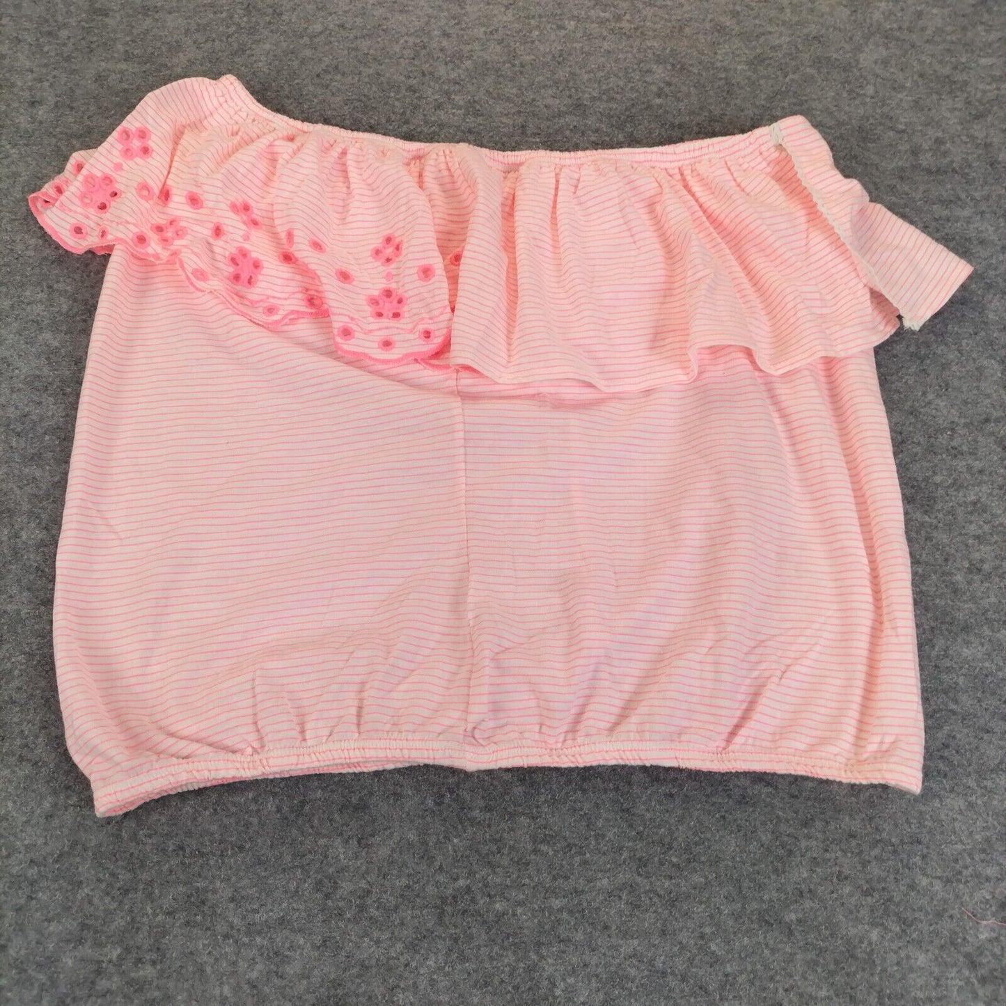 Next womens Pink Crew Neck Pullover Cotton Ruffle Tops Size 16