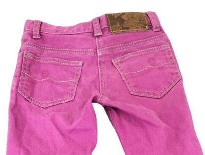 Ted Baker Girls Pink Cotton 5-Pockets Design Stretch Wide Leg Jeans Size 4 Years