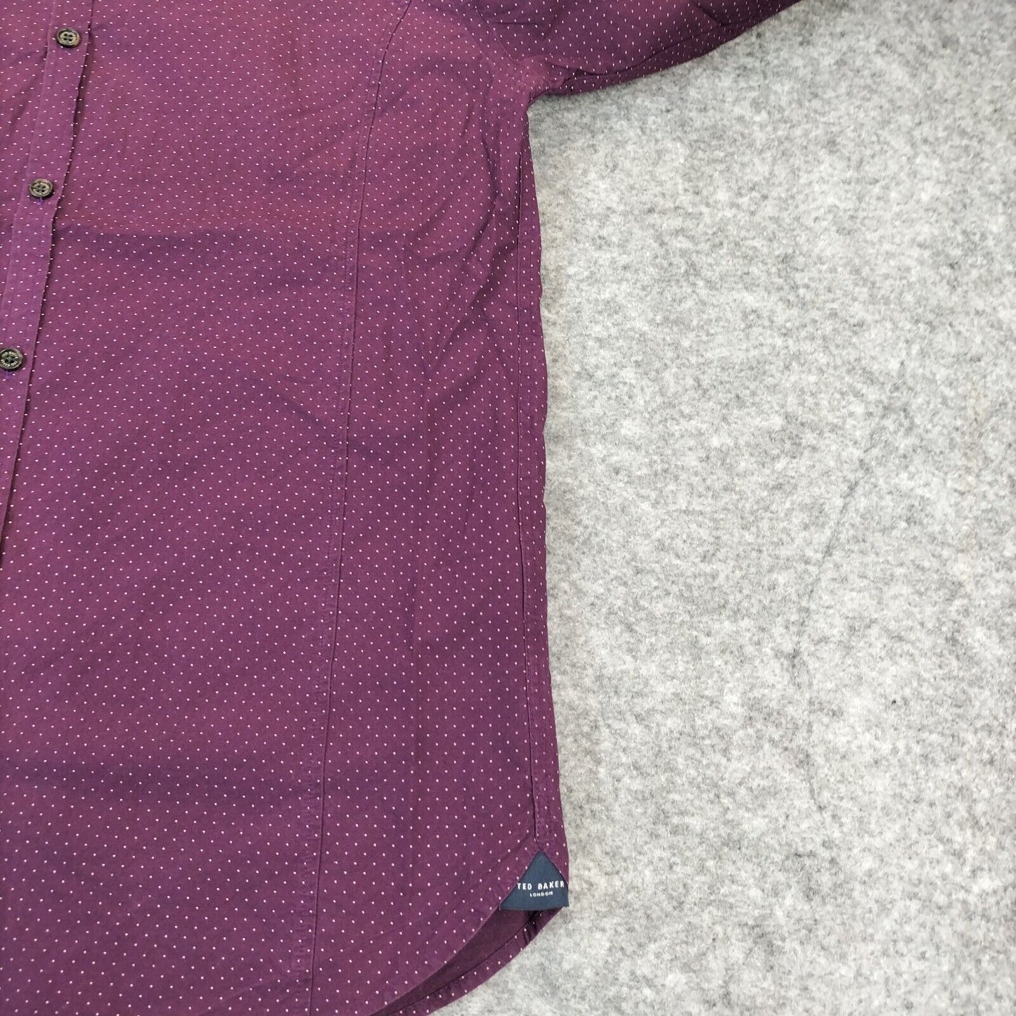 Ted Baker Mens Purple Polk Dots Long Sleeve Button-Down Shirt Size 4 (Medium)