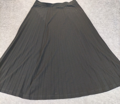 Marks and Spencer Womens Black Regular Fit Elastic Waist Midi Skirt Size 14