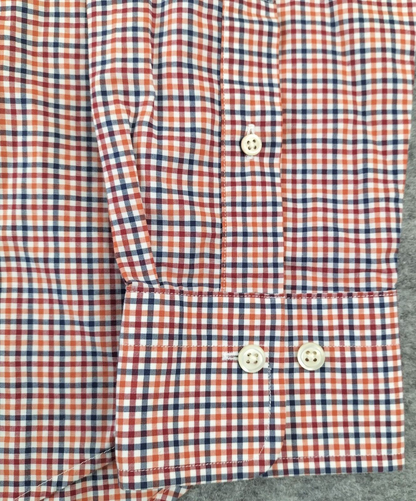 GANT Mens Red Check Long Sleeves Regular Fit Button Down Shirt Size Small