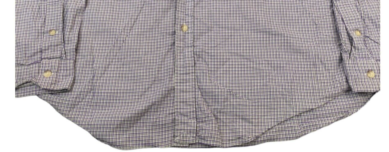 Polo Ralph Lauren Mens Purple Houndstooth Long Sleeves Button Down Shirt Size XL