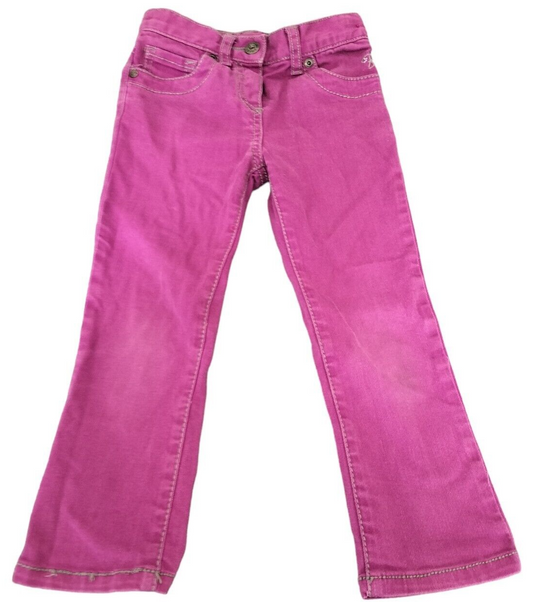 Ted Baker Girls Pink Cotton 5-Pockets Design Stretch Wide Leg Jeans Size 4 Years