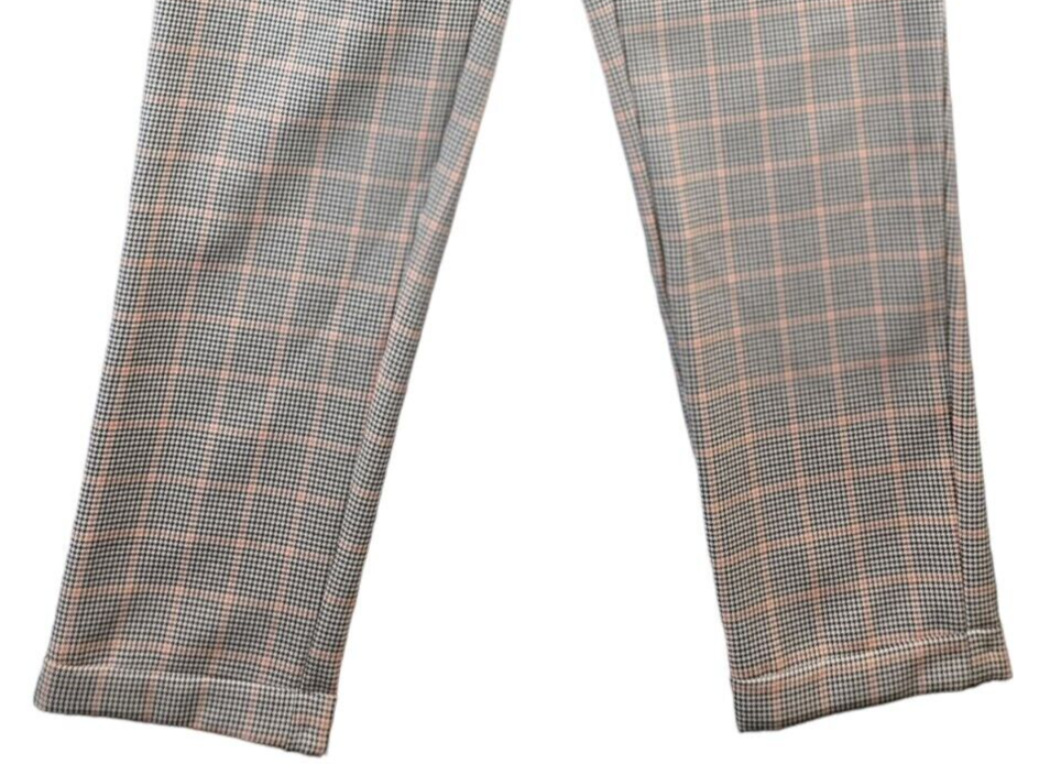 Primark Womens Beige Houndstooth/Plaid Polyester Elastic Waist Trousers Size 12