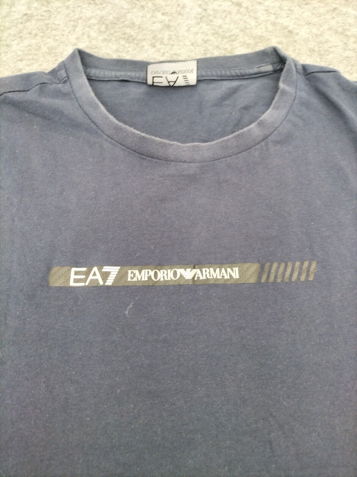 Emporio Armani EA7 Mens Navy Blue Cotton Short Sleeve Pullover T Shirt Size M