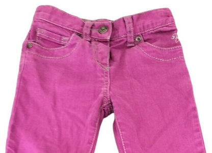 Ted Baker Girls Pink Cotton 5-Pockets Design Stretch Wide Leg Jeans Size 4 Years