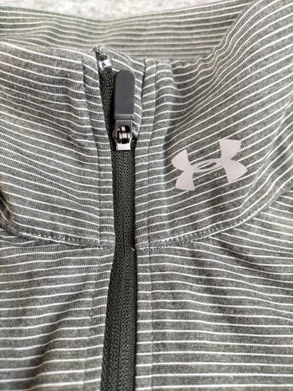 Under armour HeatGear Mens Grey Polyester Long Sleeve 1/4 Zip Sweatshirt Size M