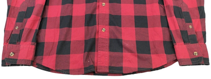 Timberland Mens Red/Black Check Front Pockets Long Sleeve Button Up Shirt Size S