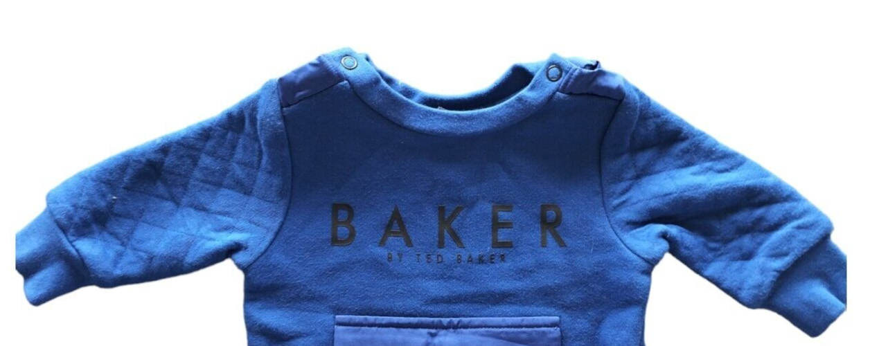 Ted Baker Baby Boys Blue Long Sleeve Pockets Pullover Sweatshirt Size 0-3 Months