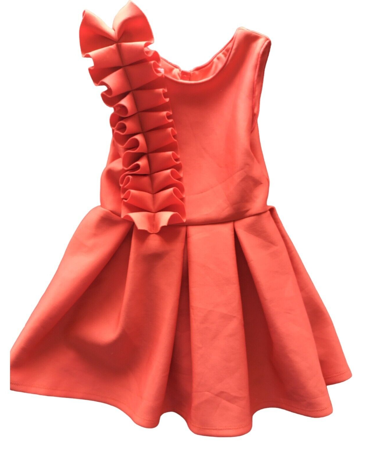 Ted Baker Girls Red Ruffle Neck Sleeveless Back Zip Bouffant Dress 18-24 Months